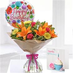 Birthday Gift Set With Balloon &amp; Card